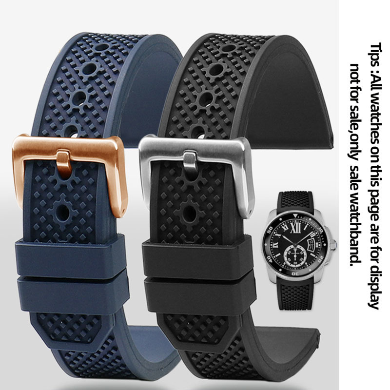 Cartier Watch Tank - Tali Jam Tangan Fluororubber 23Mm 24Mm